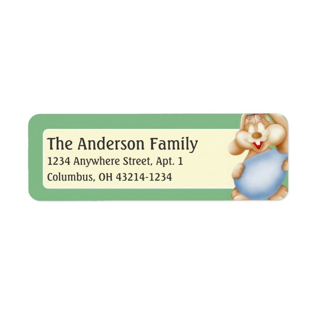 Easter Bunny with Blue Egg Address Labels (Front)