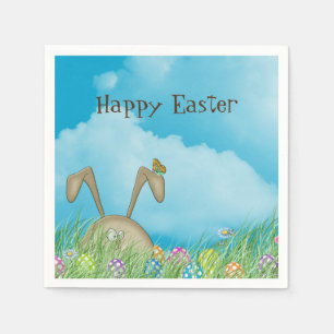 Easter bunny with butterfly napkin