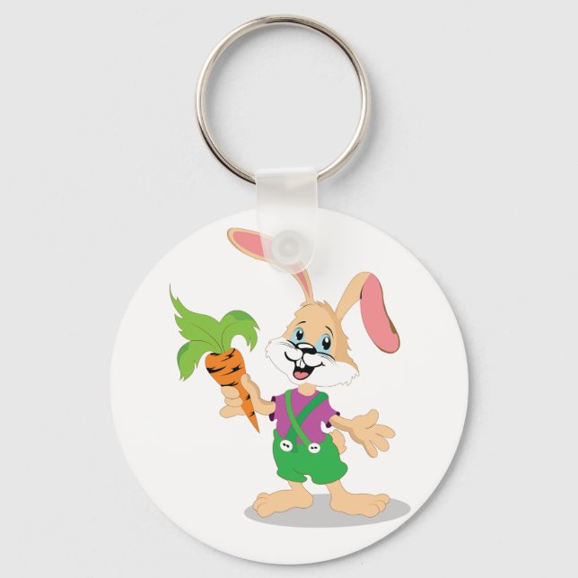 Easter Bunny With Carrot Keychain (Front)