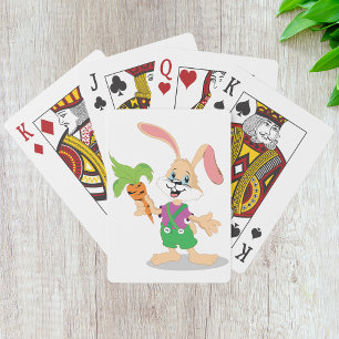 Easter Bunny With Carrot Playing Cards