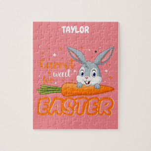EASTER "BUNNY WITH CARROT" PUZZLE PERSONALIZED.