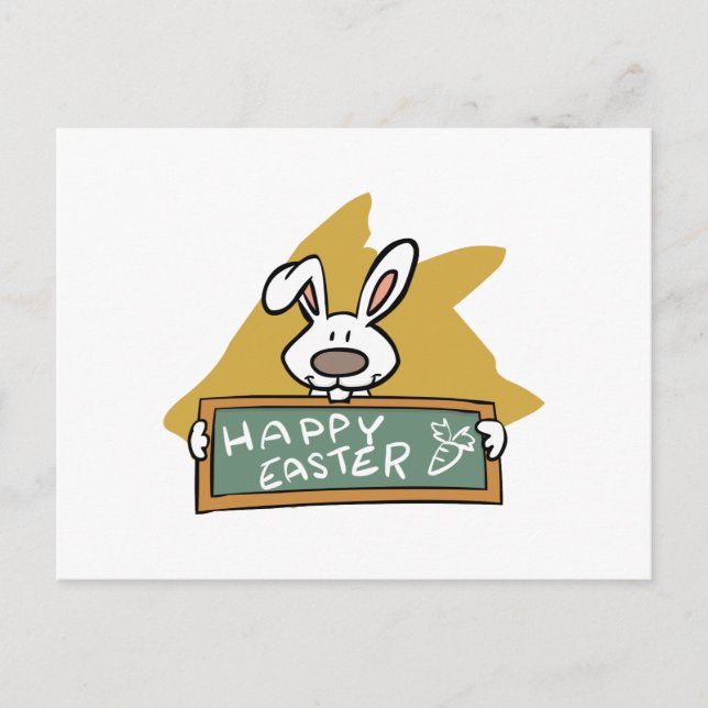 Easter Bunny with chalkboard Holiday Postcard (Front)