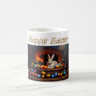 Easter bunny with Easter eggs Happy Easter Coffee Mug