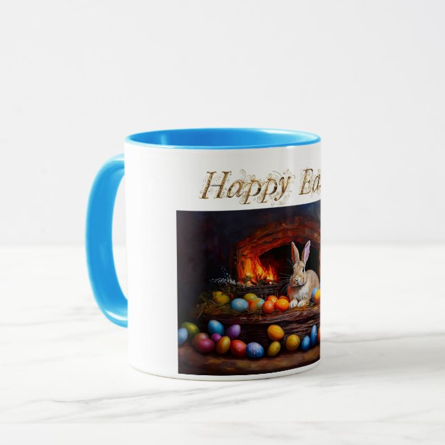 Easter bunny with Easter eggs Happy Easter Mug (Front Left)