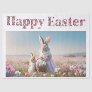 Easter bunny with Easter Eggs Happy Easter Tissue Paper
