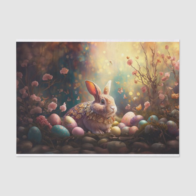 Easter Bunny with Easter Eggs Tissue Paper (Front)