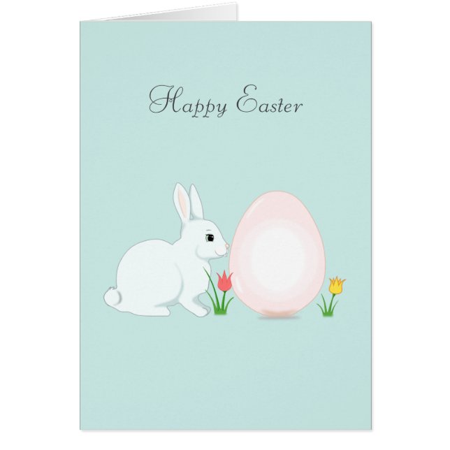 Easter Bunny with Egg Greeting Card (Front)