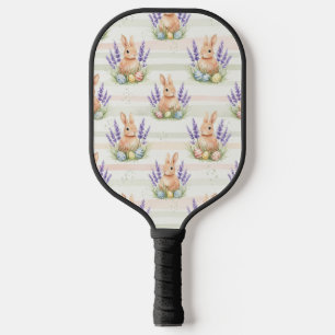 Easter Bunny with Eggs Spring Pastel Pattern (10) Pickleball Paddle