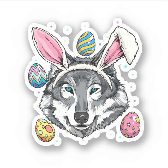Easter Bunny Wolf Funny Easter Wolf Wild Forest Wo (Front)
