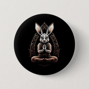 Easter Bunny Yoga Pose Easter  2 Inch Round Button