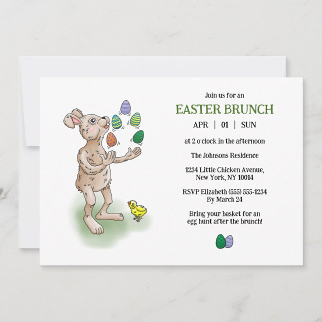 Easter Bunny's Brunch Invitation (Front)