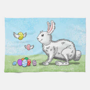 Easter Bunny's Egg Hunt Kitchen Towel