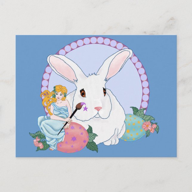 Easter Bunny's Helper Holiday Postcard (Front)
