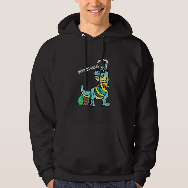Easter Bunnysaurus Rex Cool Trex Easter Dinosaur B Hoodie (Front)