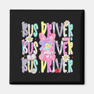Easter Bus Driver Cute Colourful Spring Shirt Magnet