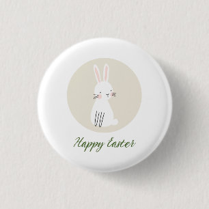 Easter Button with Cute Bunny Design