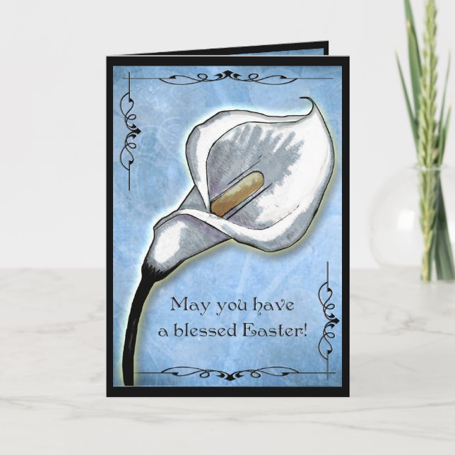 Easter Calla Lily (Personalized) Holiday Card (Front)