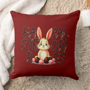 Easter Calories Stories – Funny Bunny - almofada Throw Pillow