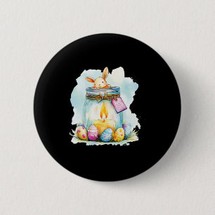 Easter Candles In Decorative Jars Surrounded By Ea 2 Inch Round Button