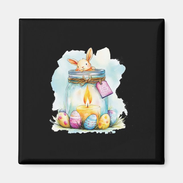 Easter Candles In Decorative Jars Surrounded By Ea Magnet (Front)