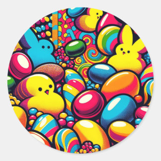 Easter Candy Art Classic Round Sticker