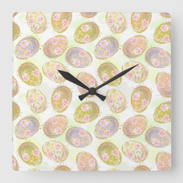 Easter Candy Bulk Square Wall Clock (Front)