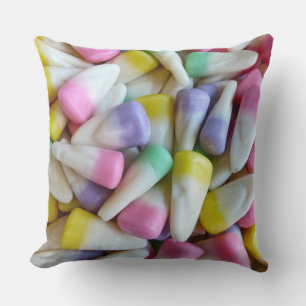 Easter Candy Corn Throw Pillow