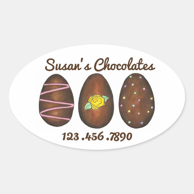 Easter Candy Personalized Chocolate Eggs Sticker (Front)