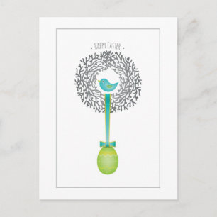 Easter Card, Bird Nest and Egg Holiday Postcard
