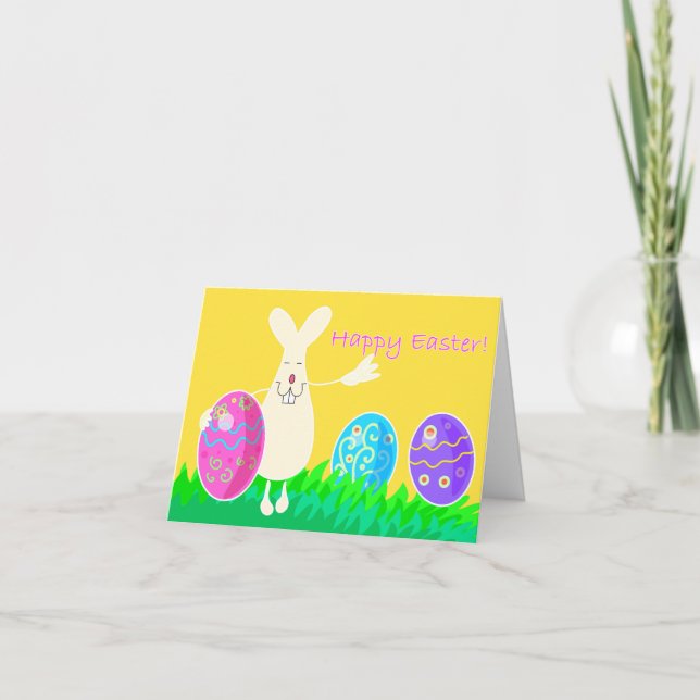 Easter card , bunny and egg (Front)