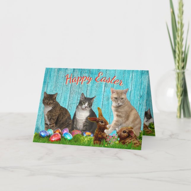 Easter Card - Cats and Bunnies (Front)