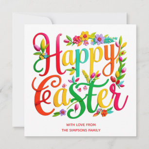 Easter CarD Colourful spring  personalized Card