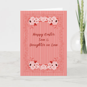 Easter Card for Son & Daughter in Law in Peach