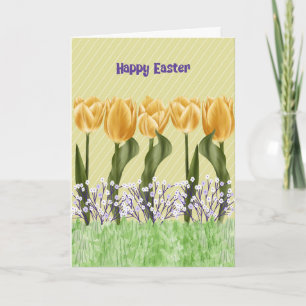 Easter Card General with Large Yellow Tulips