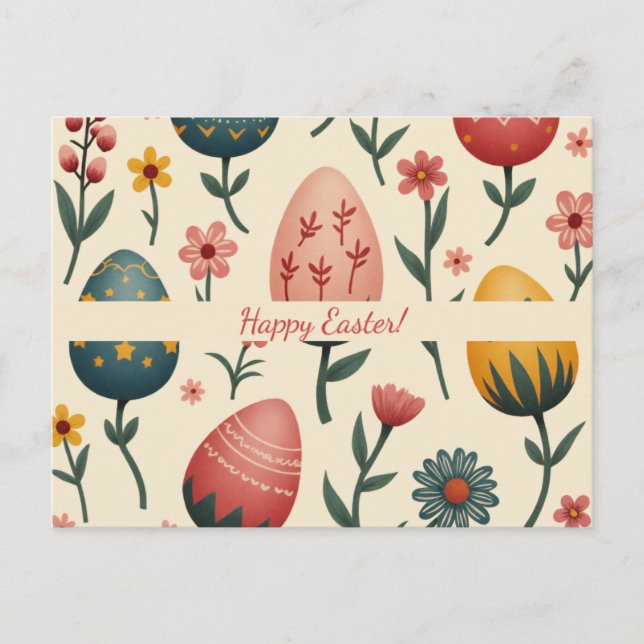 Easter card in soft pastel colours (Front)