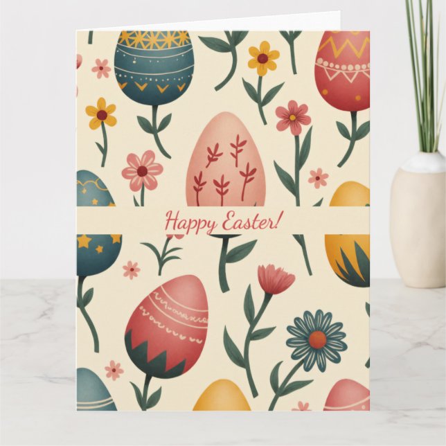 Easter card in soft pastel colours (Front)