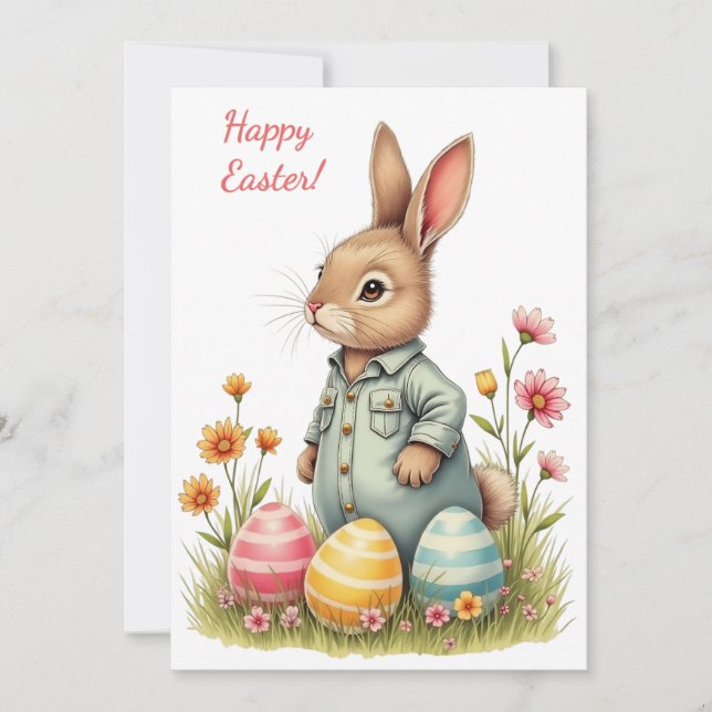 Easter card in soft pastel colours (Front)