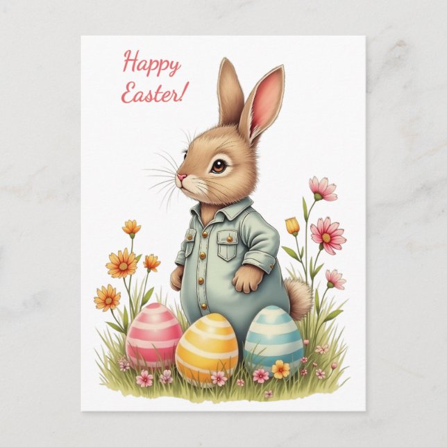 Easter card in soft pastel colours (Front)