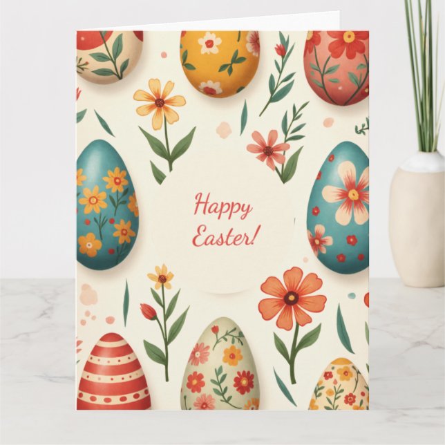 Easter card in soft pastel colours (Front)