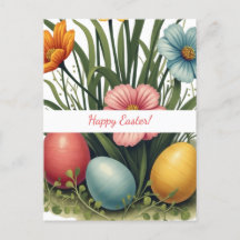 Easter card in soft pastel colours