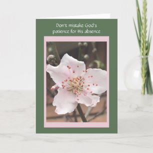 Easter Card, Pink Peach Blossom, Deuteronomy Verse Holiday Card