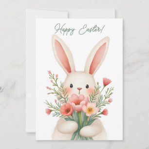 Easter card with a bunny in pastel colours