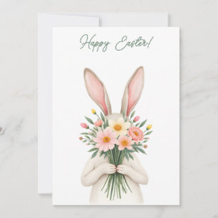 Easter card with a bunny in pastel colours