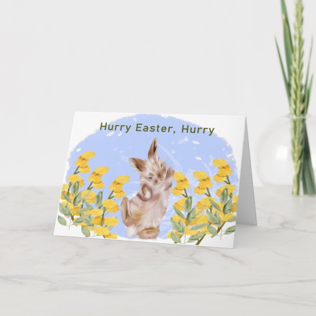 Easter Card with Bunny for Kids (Front)