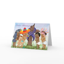 Easter Card with Vintage Children