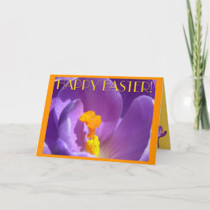 Easter Cards Blue Flowers Custom Greeting Card