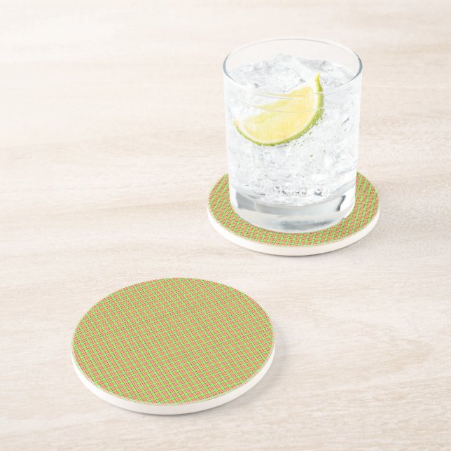 Easter Carrot Colours Plaid Pattern Coaster (Side)