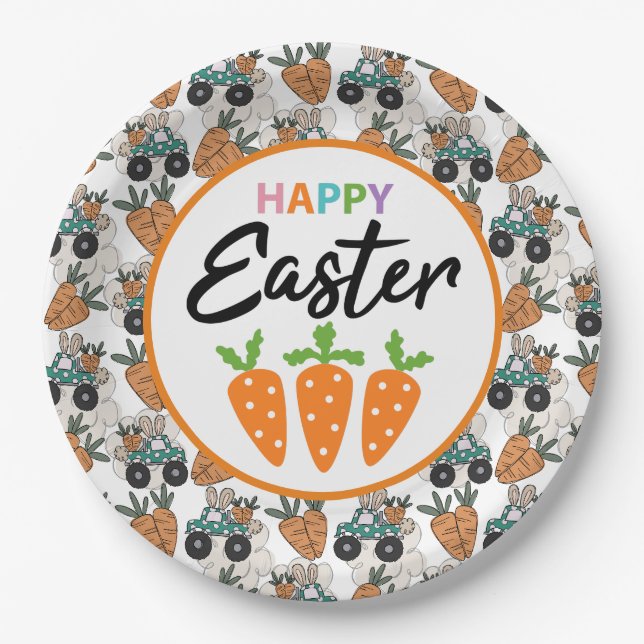 Easter Carrots Paper Plate (Front)