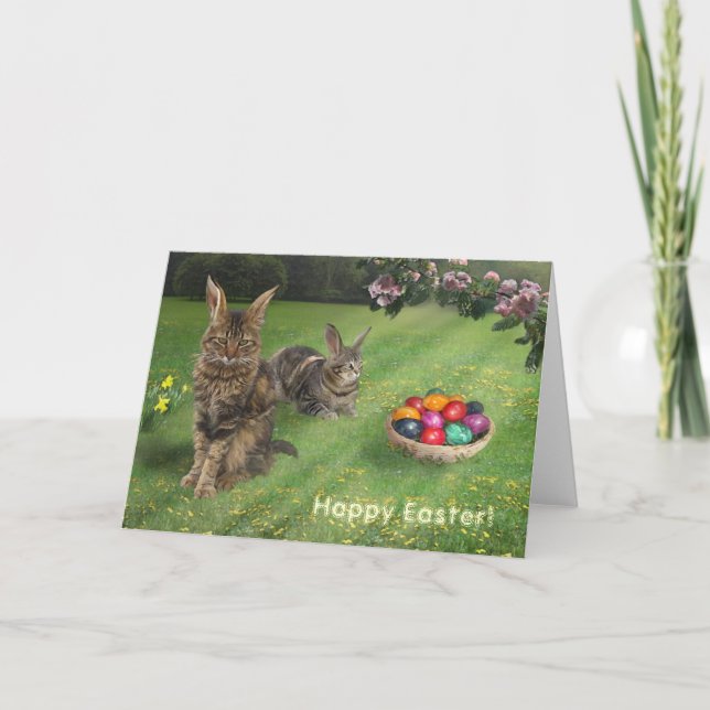 Easter Cat-Bunnies ;-) 😽🐰 Holiday Card (Front)