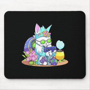 Easter Cat Bunny Funny Gamer Video Game Boys Girls Mouse Pad